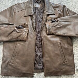 St. John's Bay Men's Brown Leather Jacket